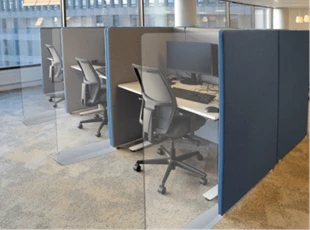 Sneeze Guards Separating Office Cubicles