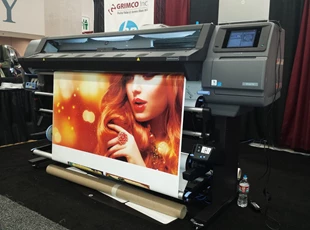 Wide Format Printer Printing Stylized Shot of Woman