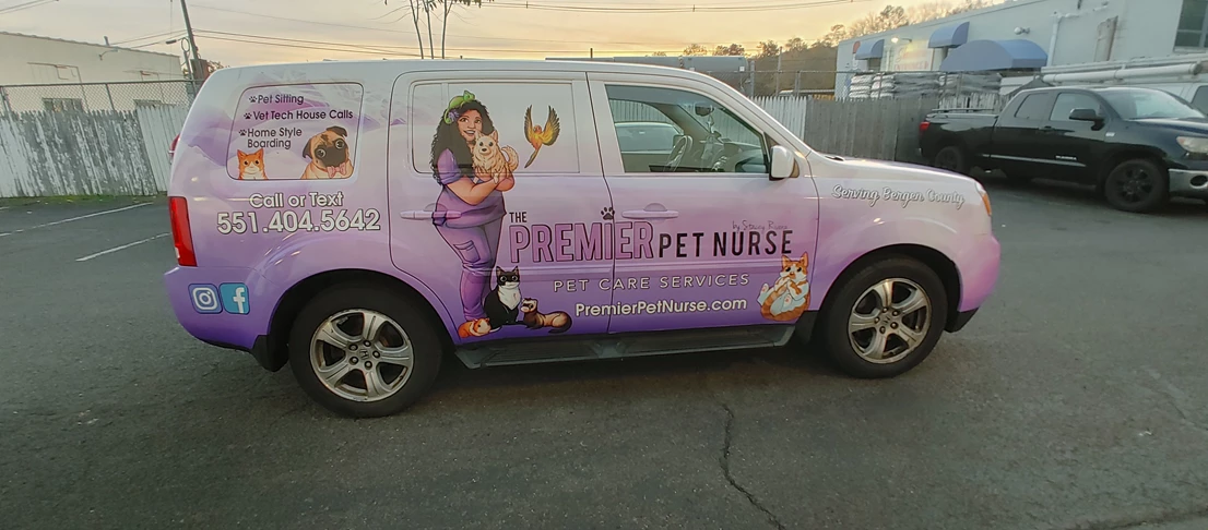 Vehicle Graphics and Lettering for Pet Nurse Services