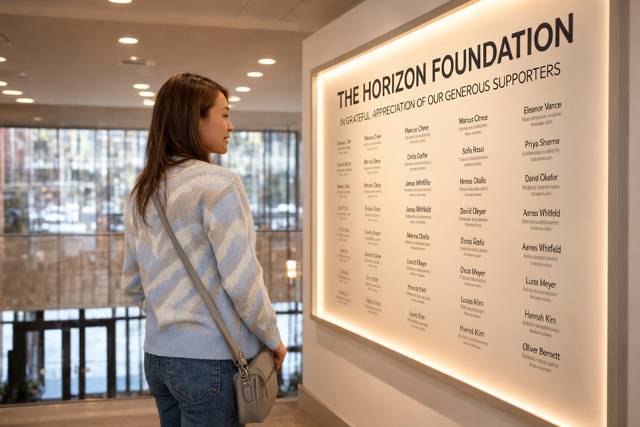 Donor Plaques vs. Donor Recognition Walls: What's Best for Your Organization?