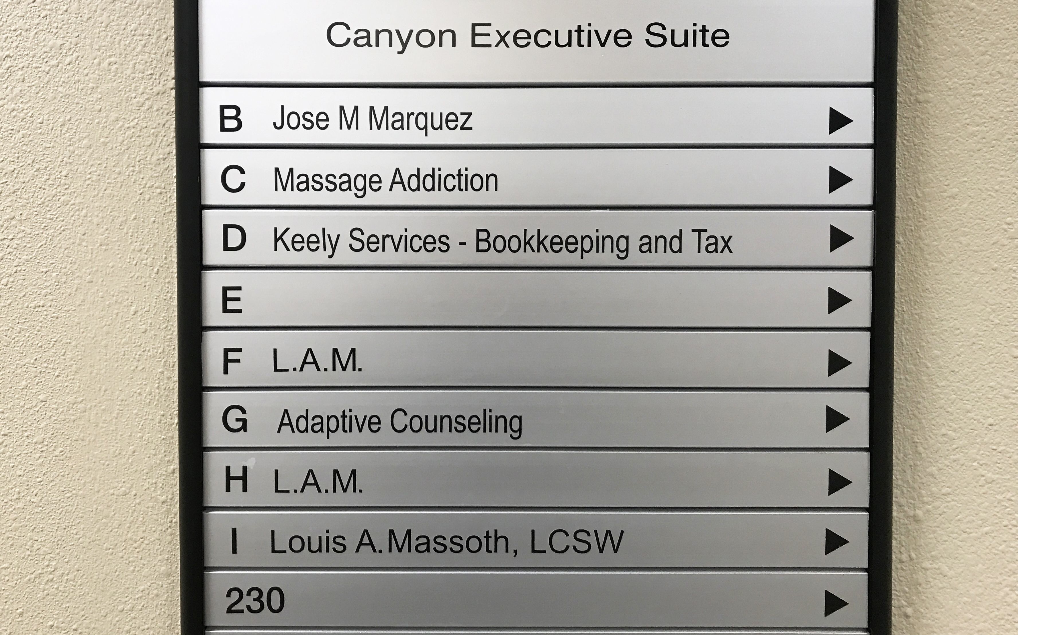 directory office sign