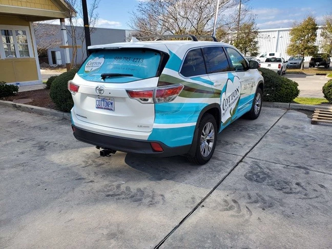 Colorful Vehicle Wrap with Text