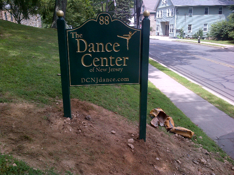 Post & Panel Carved Sign - Dance Center