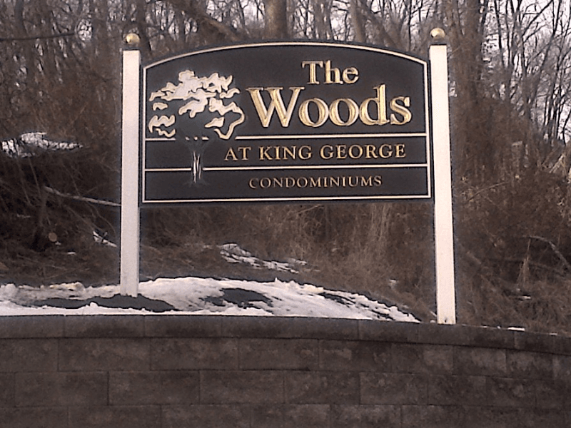 Post & Panel Sign with Carved text and Gold Leaf