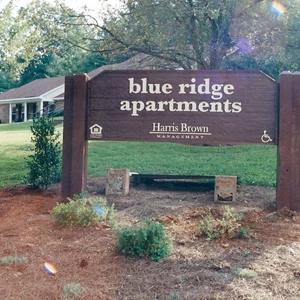 Blue Ridge Apartments Sandblasted/Painted Sign