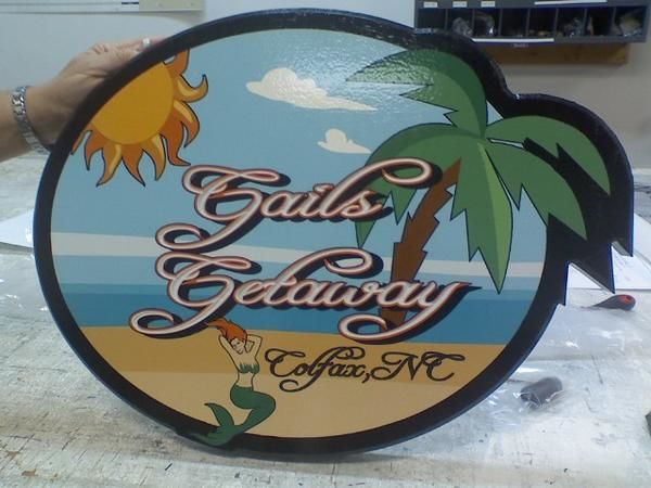 Gail's Getaway Sandblasted Sign