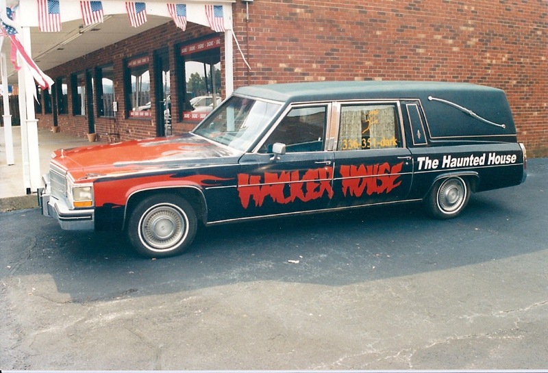 Hacker House Hearse Lettering