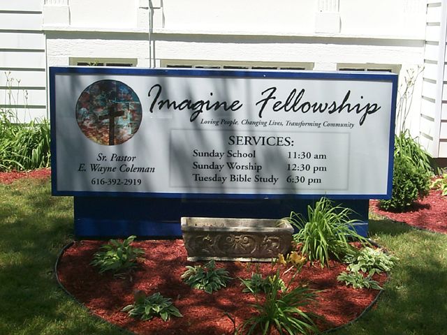 Digital printed translucent vinyl. On an illuminated cabinet.