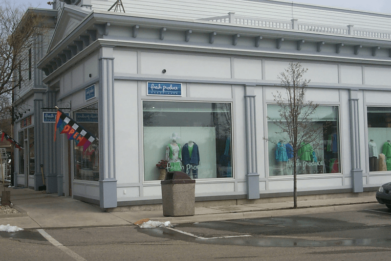 Sandblasted redwood signs along with cu vinyl on the windows