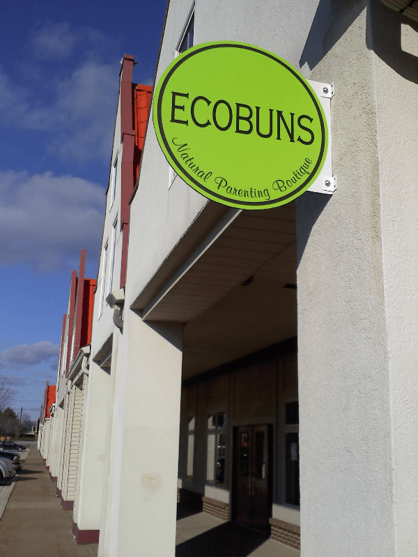 Digital printed vinyl w/ lamination attached to wall mounted brackets