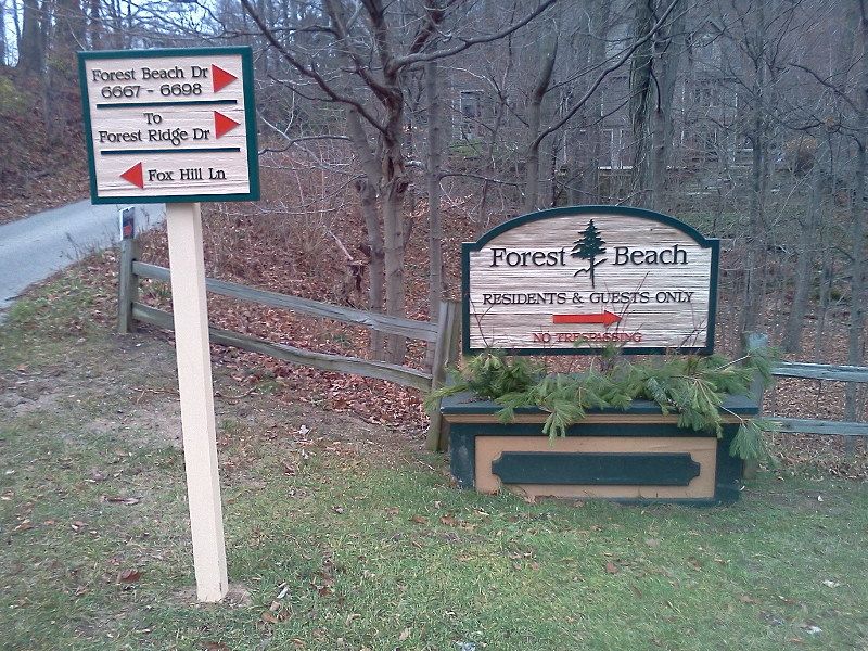 Painted sandblasted wooden signs