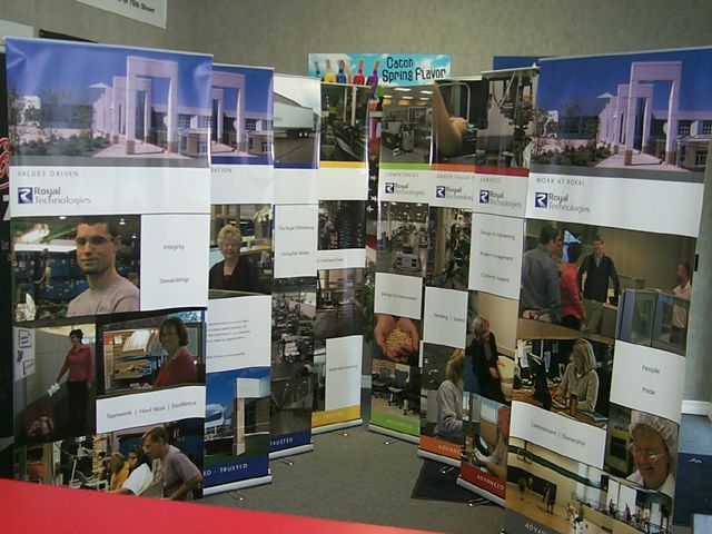 Digital printed banner attached in a retractable banner stand