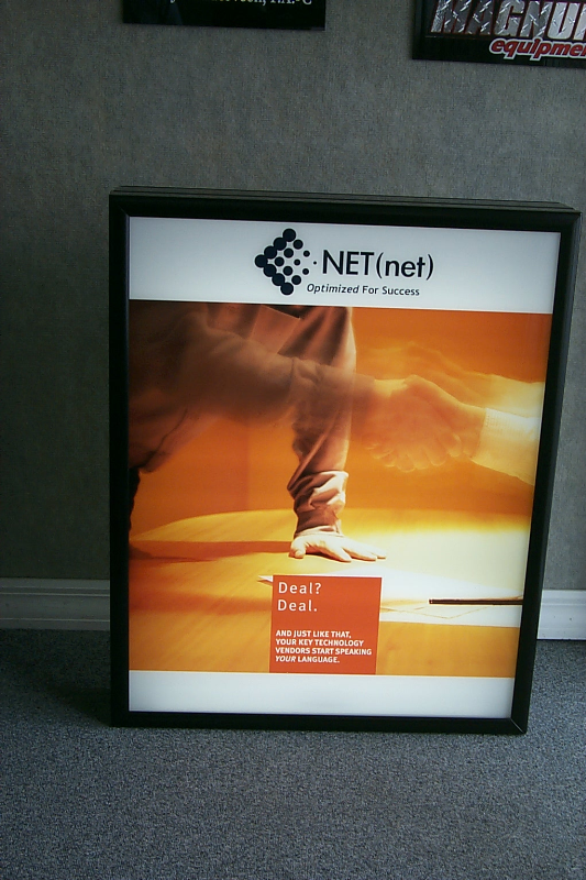 Digital printed translucent vinyl with interior illuminated cabinet