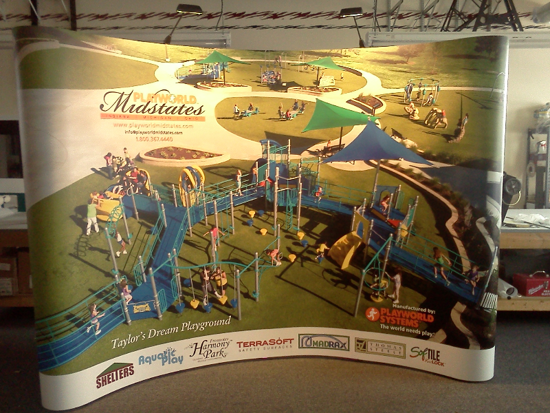 Trade show display all set up.