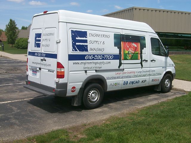 Digital printed vinyl with lamination.