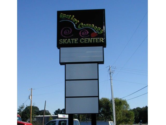 Double Sided, Internally Lit Pole Sign