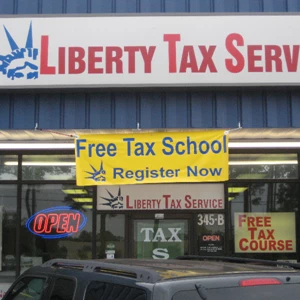 Liberty Tax Window Advertisement