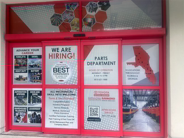 Entryway graphics speak to your customers right as theyre entering your business. What do you want them to see?