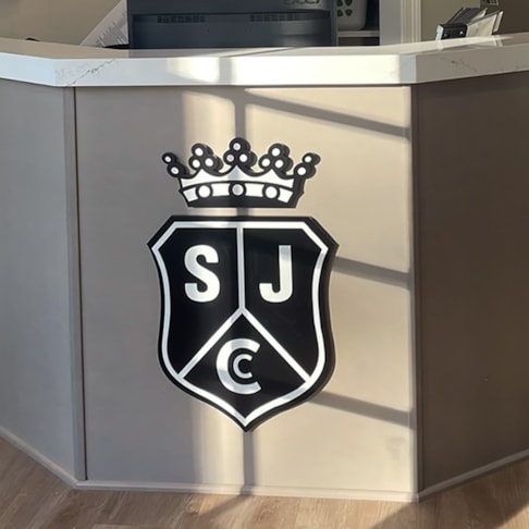 Dimensional acrylic logos look great on walls, counters, displays and much more!