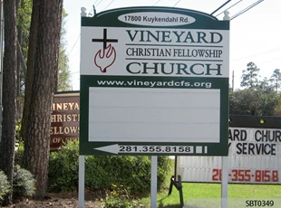 Church Sign with Track Lettering