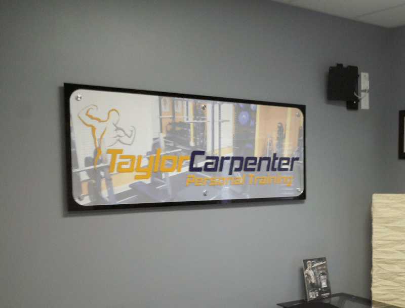 duel acrylic with print behind clear panel