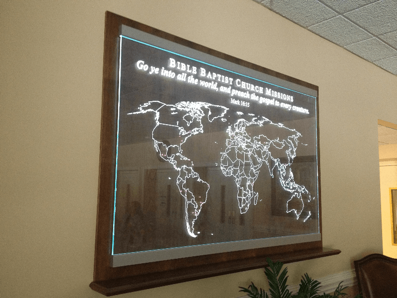 4'x6' lit etched glass