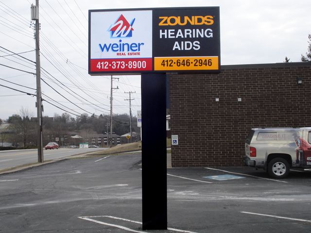 Internal Lit Sign Cabinet With Pole, Cladding & Acrylic Faces