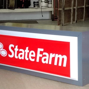 Custom Built Double Sided Sign Cabinet With Panned Faces
