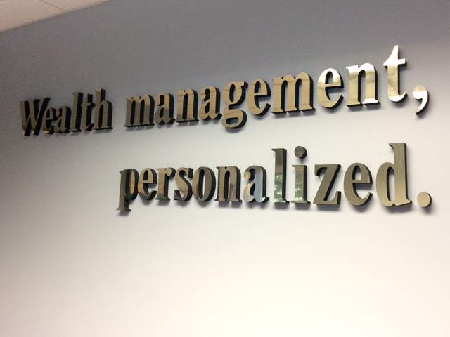 Dimensional Foam Letters With Brushed Gold Metal Laminate