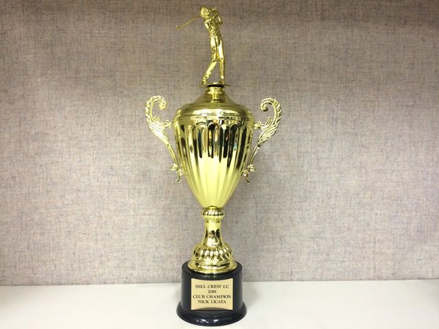Golf Trophy With Attached Engraved Plate