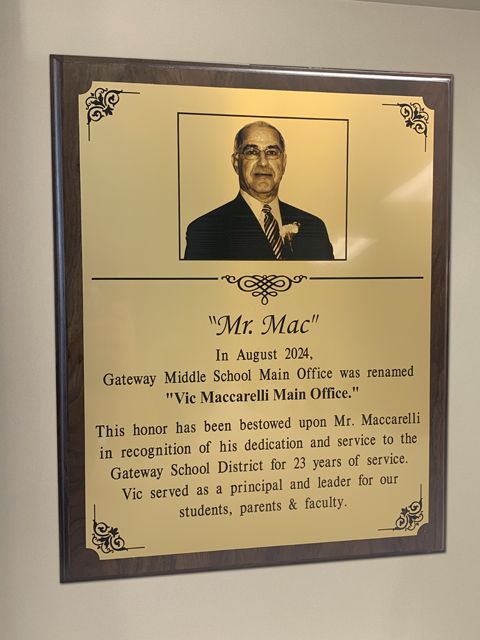 Laser Etched Aluminum On Walnut Wood Plaque