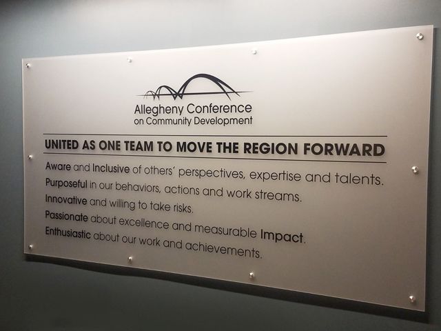 Frosted Acrylic With Vinyl Graphics And Standoffs