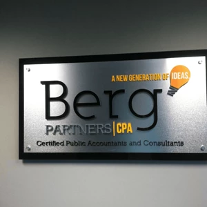Custom Lobby Sign for Berg Partners