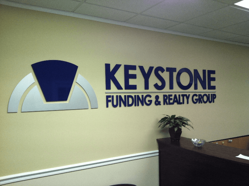 Custom Lobby Sign for Keystone Funding