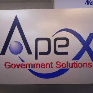 Custom Routed Apex PVC Signage, with Brushed Alluminum Wall Stand-offs