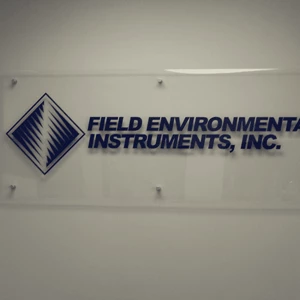 FEI Inc. Acrylic Signage With Stainless Steel Wall Stand-Offs