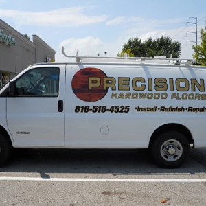 Precision Hardwood Floors Cut Vinyl Vehicle Lettering & Partial Wrap