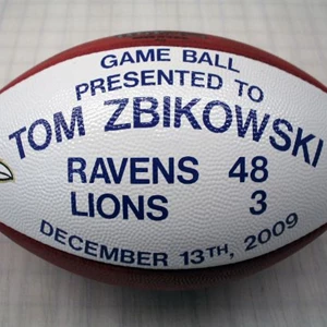 Tom Zbikowski Game Ball (vs Lions)