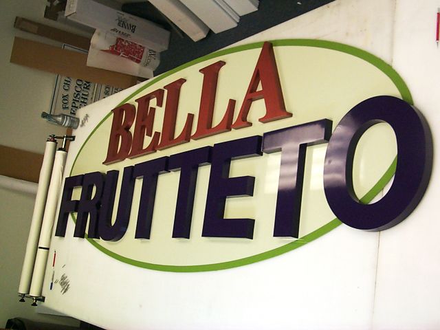 Exterior Restaurant Sign in Progress - Multi-Dimensional Letters & Panel