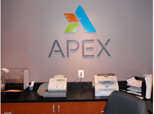 Acrylic Lobby Logo for APEX