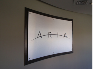 Brushed Silver Layered Lobby Logo for Aria by Rockville, MD