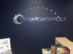 Dimensional Lettering Lobby Logo for Team Catapult in Bethesda, MD
