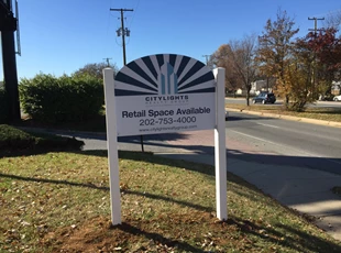 Post and Panel sign for City Lights Realty Group in Washington, DC 