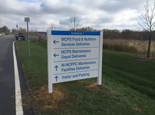 Aluminum Post and Panel signs for MCPS in Montgomery County, MD 