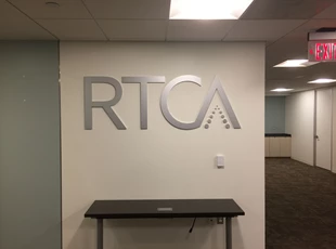 Flat Cut Aluminum Logo for RTCA in Washington, DC