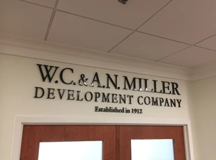 Acrylic 3D letters for WC & AN Miller in Maryland