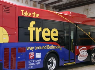 Vehicle Graphics for the Bethesda Circulator in Bethesda, MD.