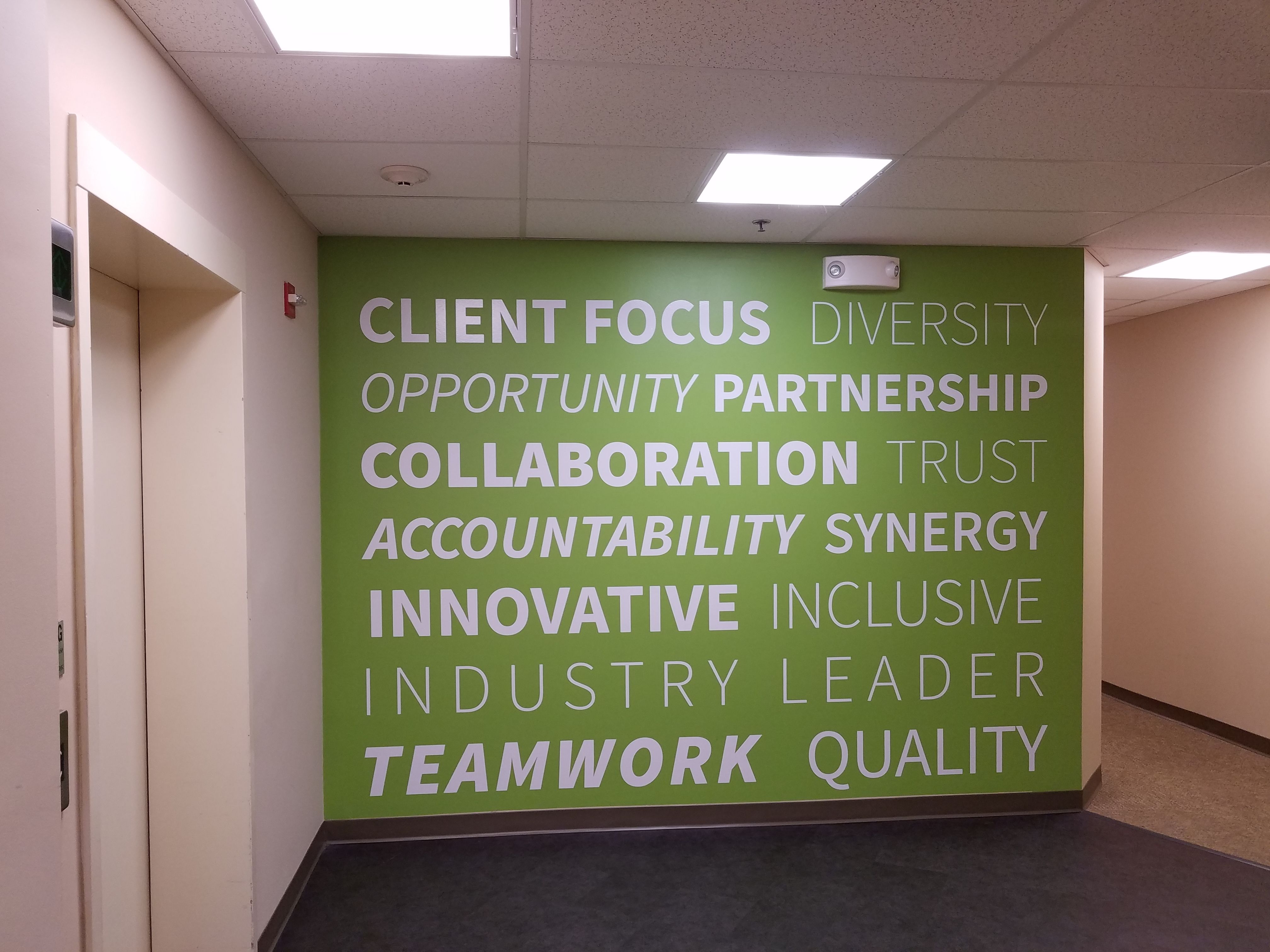 Wall graphics for Hess Construction in Gaithersburg, MD 