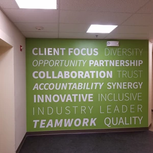 Wall graphics for Hess Construction in Gaithersburg, MD 