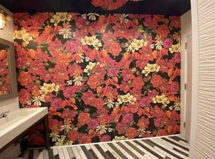 custom print interior wallpaper/wall covering install